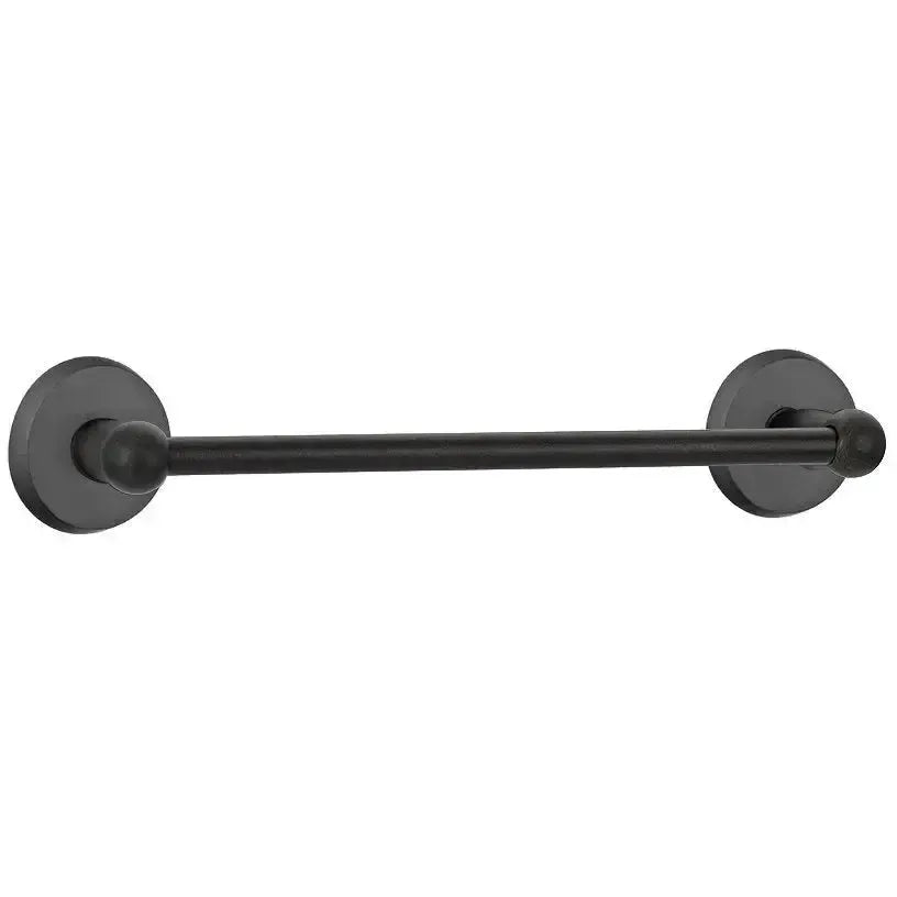 Emtek Sandcast Bronze Towel Bar with #2 Rosette in