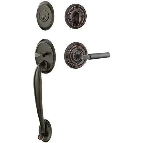 Emtek Saratoga Tubular Entrance Handleset With Hercules Lever in