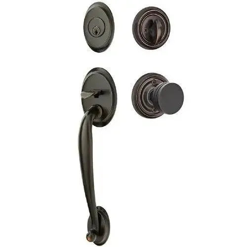 Emtek Saratoga Tubular Handleset with Bern Knob in Oil Rubbed Bronze finish