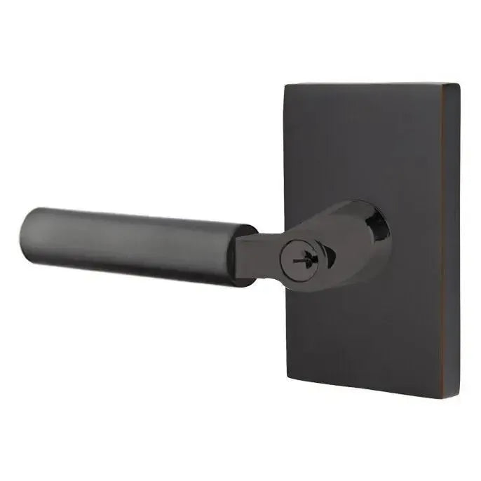 EmtekEmtek Select L-Square Smooth Key in Lever with Modern Rectangular Rosette in