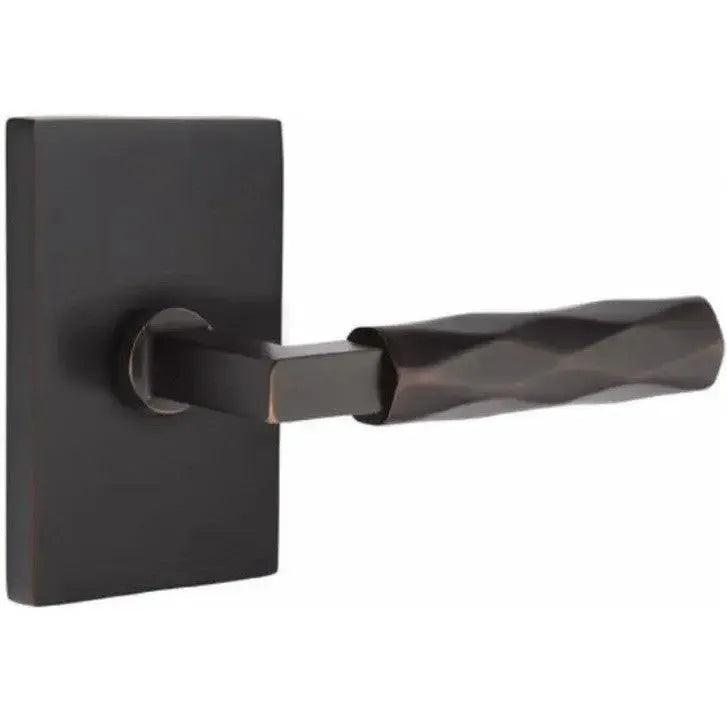 EmtekEmtek Select L-Square Tribeca Lever with Modern Rectangular Rosette in