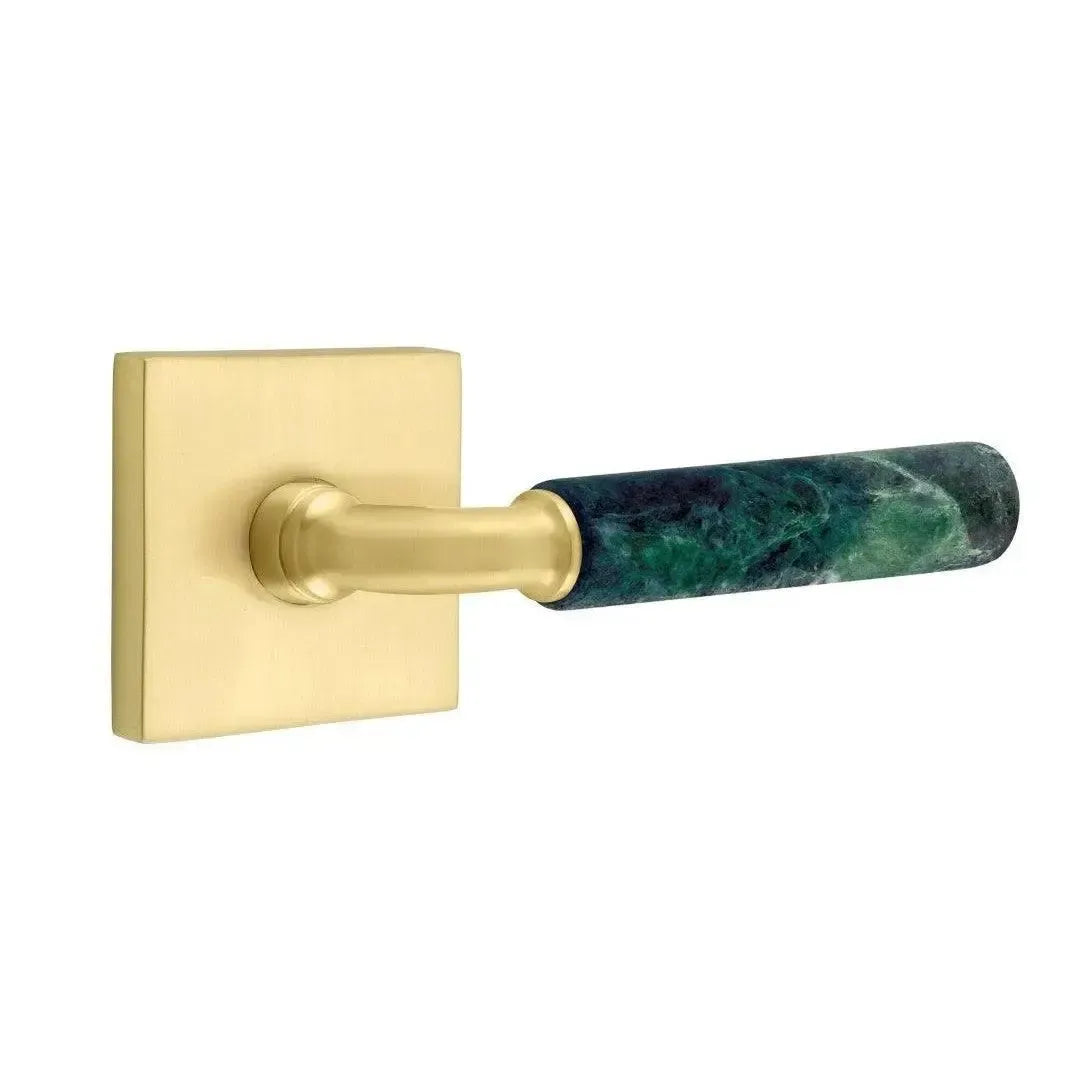 EmtekEmtek Select R-Bar Green Marble Lever with Square Rosette in