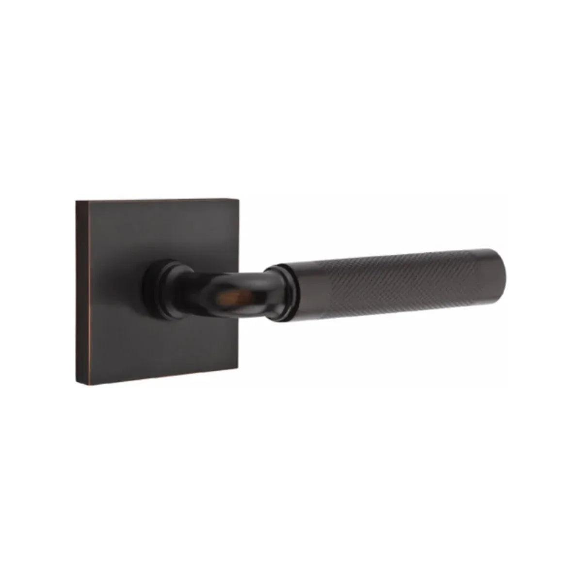Emtek Select R-Bar Knurled Lever with Square Rosette Oil Rubbed Bronze
