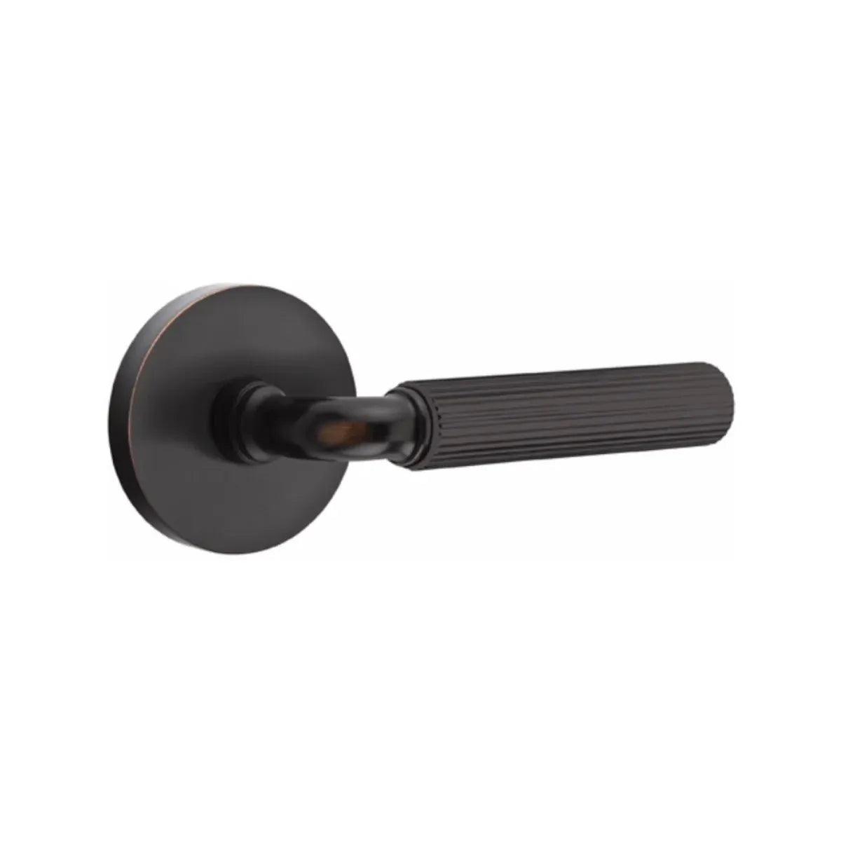 Emtek Select R-Bar Straight Knurled Lever with Disk Rosette Oil Rubbed Bronze