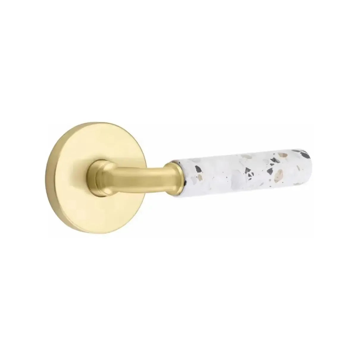 EmtekEmtek Select R-Bar Terrazzo Lever with Disk Rosette in