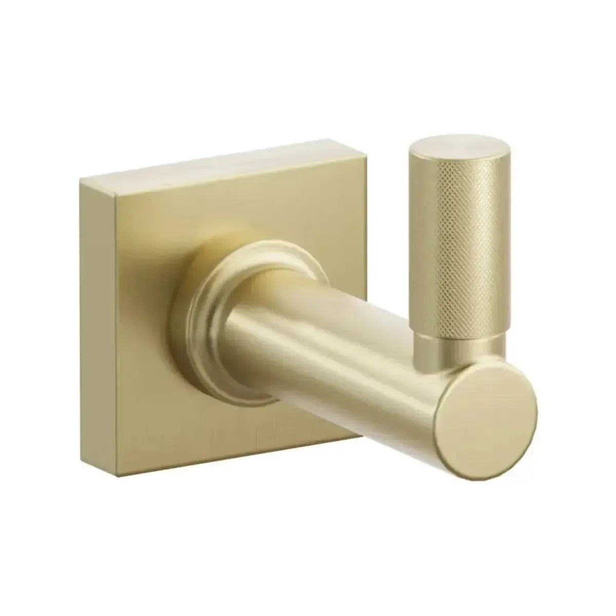 Emtek Select Round Stem with Knurled Tip Single Hook with Small Square Rosette in