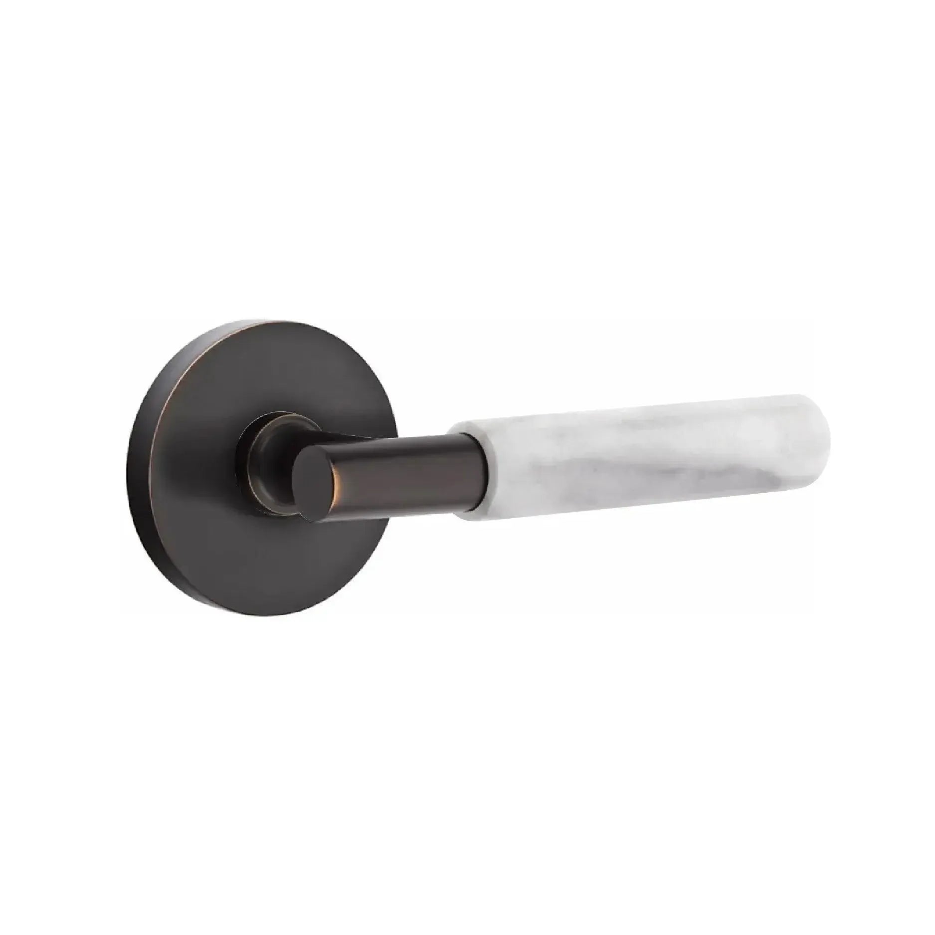EmtekEmtek Select T-Bar White Marble Lever with Disk Rosette in
