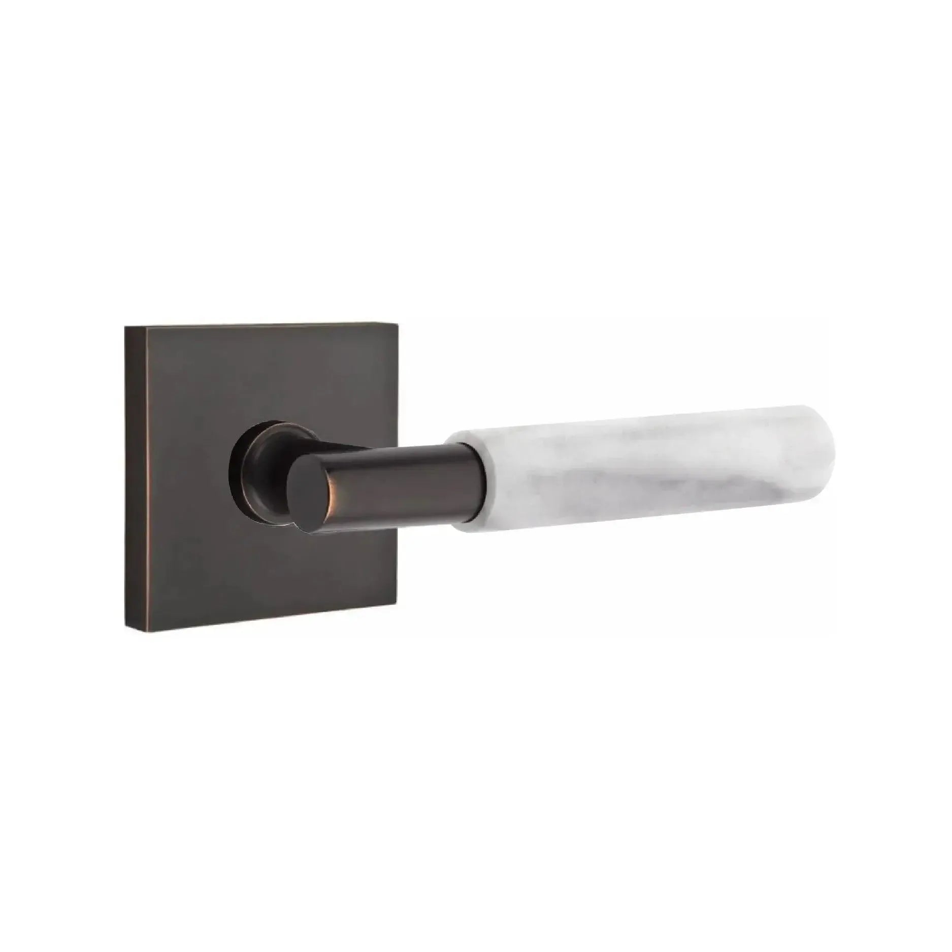 EmtekEmtek Select T-Bar White Marble Lever with Square Rosette in
