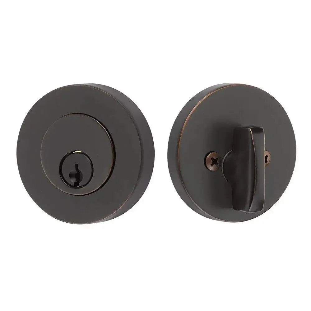 Emtek Single Cylinder Modern Disc Deadbolt Oil Rubbed Bronze