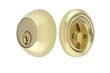 Emtek Single Cylinder Regular Keyed Deadbolt in Polished Brass finish