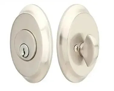 Emtek Single Cylinder Saratoga Keyed Deadbolt in Satin Nickel finish