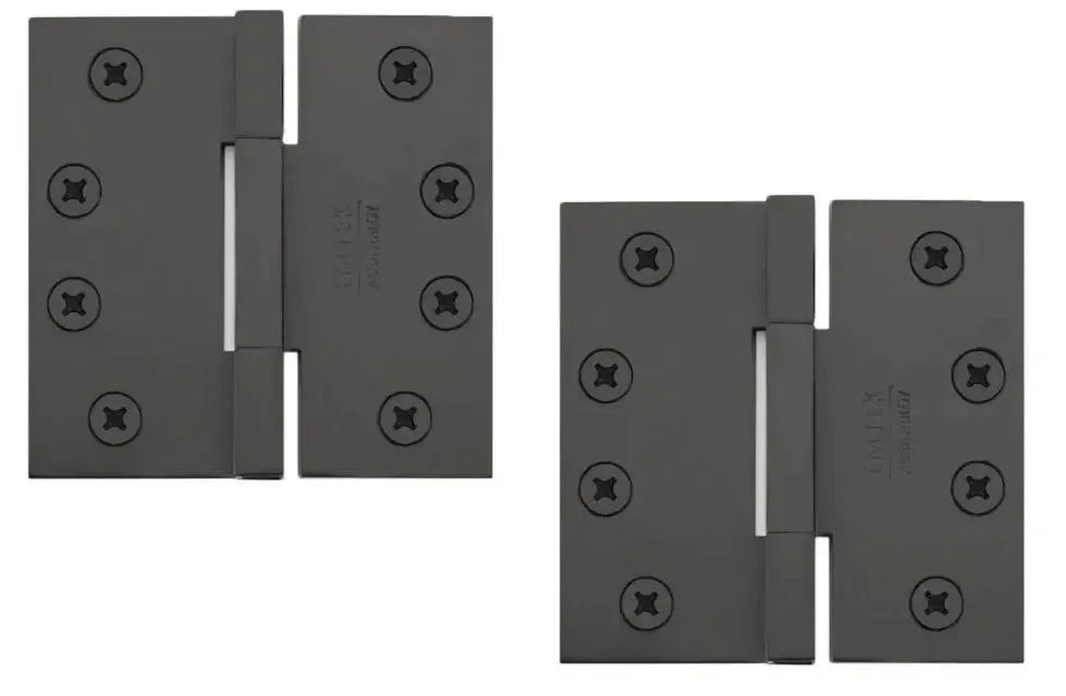 Emtek Square Barrel Heavy Duty Solid Brass Hinge 4" x 4" in Oil Rubbed Bronze finish