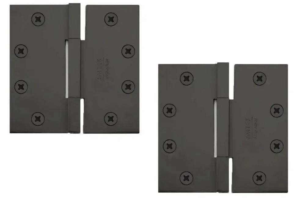 Emtek Square Barrel Heavy Duty Solid Brass Hinge, 4.5" x 4.5" in Oil Rubbed Bronze finish