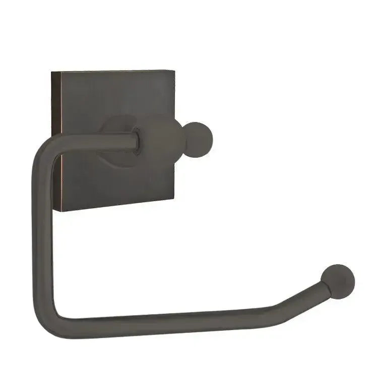 Emtek Traditional Brass Paper Holder - Bar Style with Square Rosette Oil Rubbed Bronze