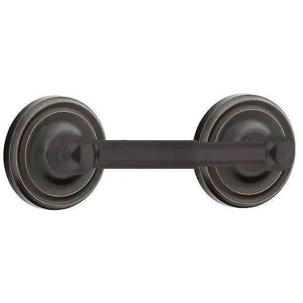 Emtek Traditional Brass Paper Holder - Spring Rod Style with Small Regular Rosette in Oil Rubbed Bronze finish