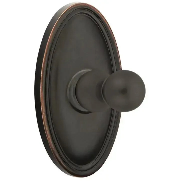 Emtek Traditional Brass Single Robe Hook With Oval Rosette Oil Rubbed Bronze
