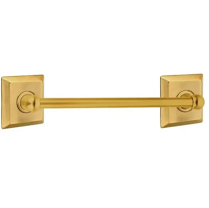 Emtek Traditional Brass Towel Bar with Quincy Rosette in