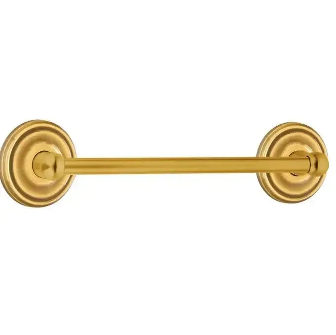Emtek Traditional Brass Towel Bar with Regular Rosette in