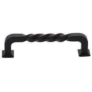 Emtek Tuscany Cast Bronze Twist Door Pull, 8" Center to Center in Flat Black Bronze Patina finish