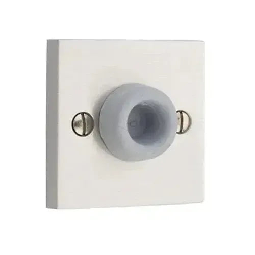 Emtek Wall Bumper Door Stop with Square Rosette in Satin Nickel finish