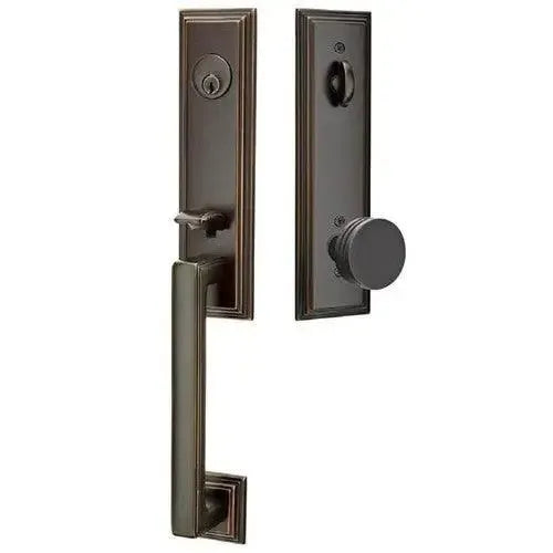 EmtekEmtek Wilshire Tubular Entrance Handleset With Bern Knob in