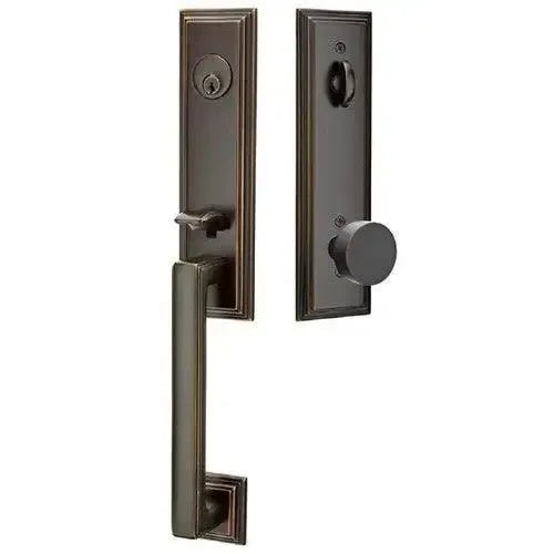 EmtekEmtek Wilshire Tubular Entrance Handleset With Round Knob in