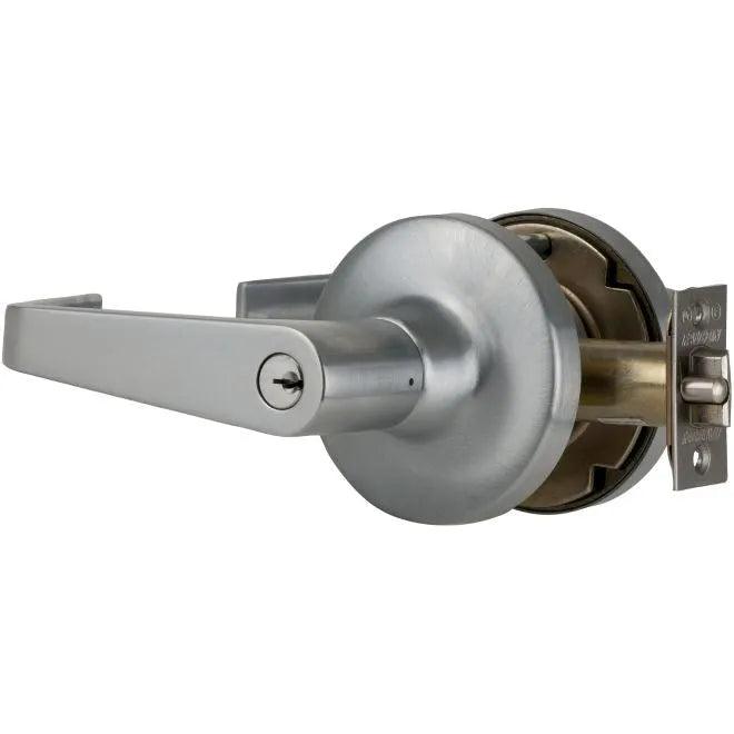 Falcon T Series Storeroom Dane Lever Lock With C Keyway Satin Chrome
