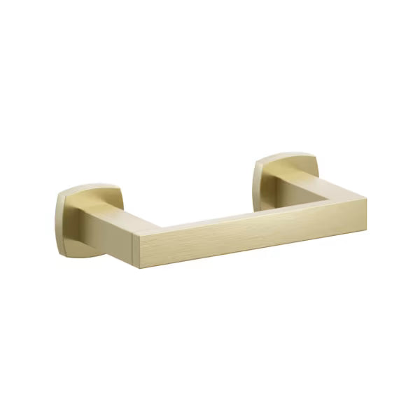 Emtek Modern Rectangular Brass Pivoting Double Post Paper Holder with Soft Square Rosette