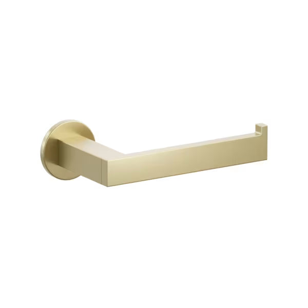 Emtek Modern Rectangular Brass Single Post Paper Holder with Small Disc Rosette