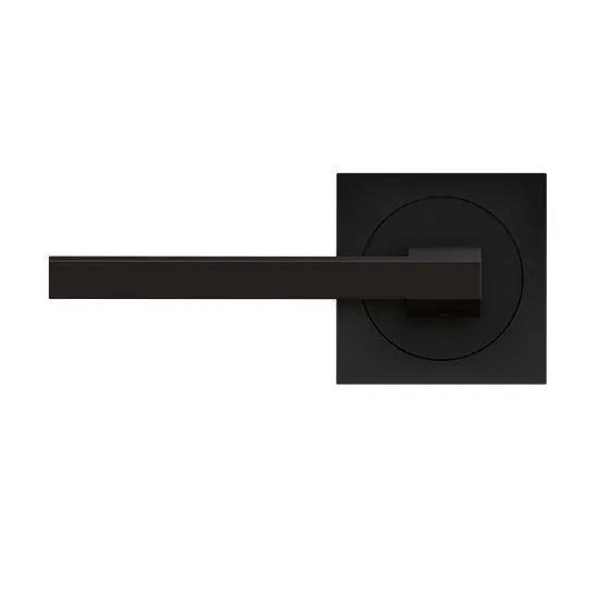The Karcher Boston Left Handed Half Dummy Lever with Square 3 Piece Rosette in Cosmos Black finish