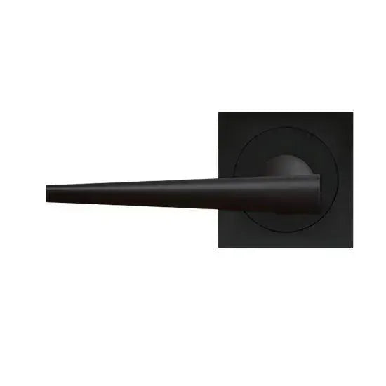 Karcher Design Brooklyn Left Handed Half Dummy Lever with Square 3 Piece Rosette in Cosmos Black finish