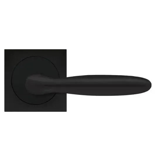 Karcher Design Corfu Right Handed Half Dummy Lever with Square 3 Piece Rosette in Cosmos Black finish