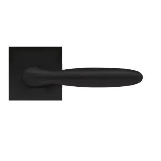 Karcher Design Corfu Right Handed Half Dummy Lever with Square Plan Design Rosette in Cosmos Black finish