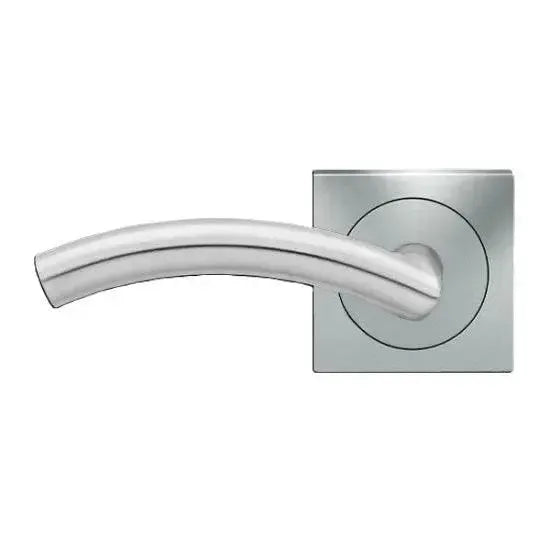 Karcher Design Corsica Left Handed Half Dummy Lever with Square 3 Piece Rosette in Satin Stainless Steel finish