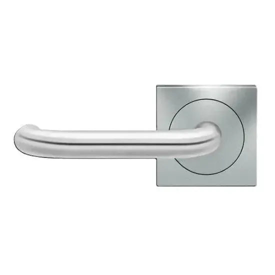Karcher Design Crete Left Handed Half Dummy Lever with Square 3 Piece Rosette in Satin Stainless Steel finish