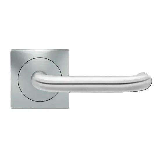 Karcher Design Crete Right Handed Half Dummy Lever with Square 3 Piece Rosette in Satin Stainless Steel finish