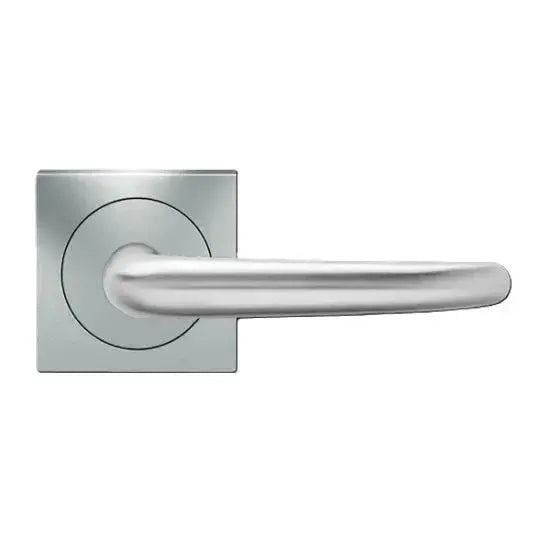 Karcher Design Elba Right Handed Half Dummy Lever with Square 3 Piece Rosette in Satin Stainless Steel finish