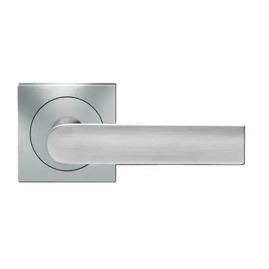 Karcher Design London Lever with Square 3 Piece Rosette in Satin Stainless Steel finish
