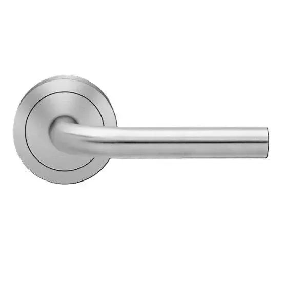 Karcher Design Malta Right Handed Half Dummy Lever with Round 3 Piece Rosette in Satin Stainless Steel finish