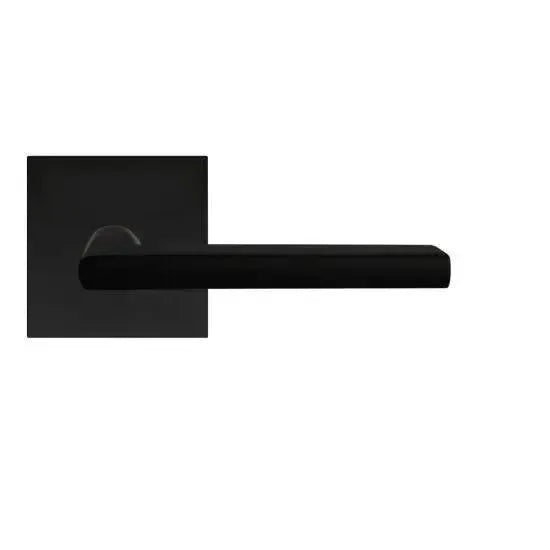 Karcher Design Montana Right Handed Half Dummy Lever with Square Plan Design Rosette in Cosmos Black finish