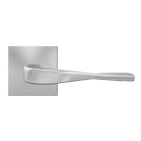 The Karcher Nevada Dummy Lever with Plan Design Square Rosette in Satin Stainless Steel finish