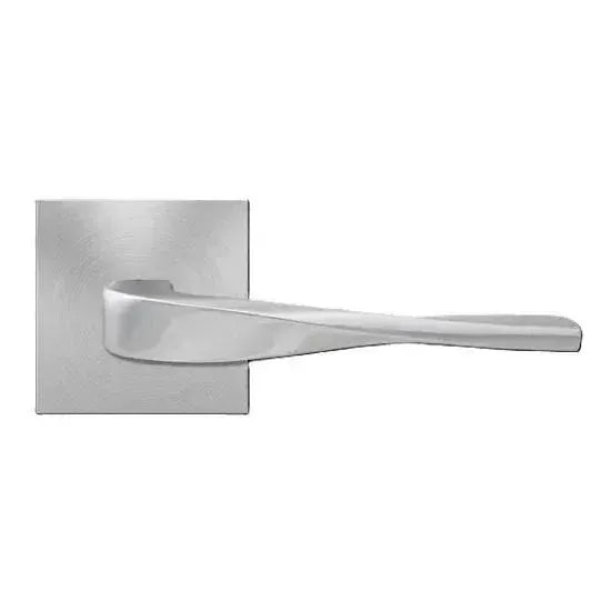 Karcher Design Nevada Lever with Plan Design Square Rosette in Satin Stainless Steel finish