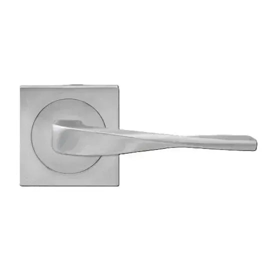 Karcher Design Nevada Lever with Square 3 Piece Rosette in Satin Stainless Steel finish