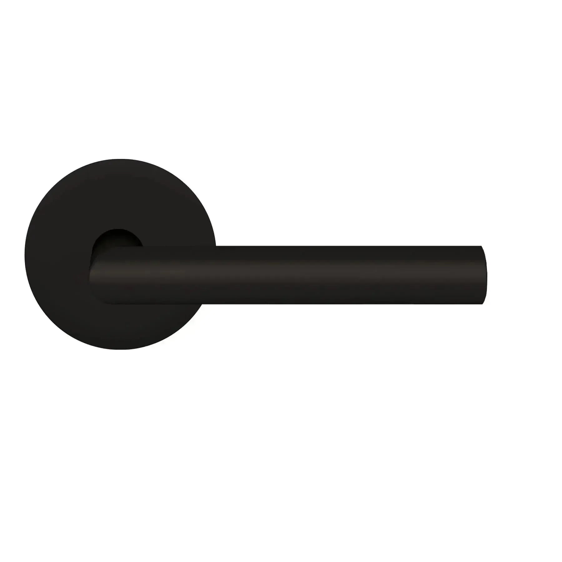 Karcher Design Rhodos Lever with Plan Design Round Rosette in Cosmos Black finish