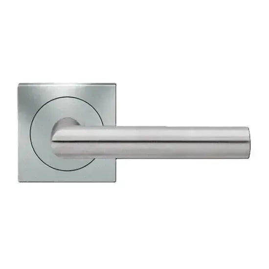 Karcher Design Rhodos XL Lever with Square 3 Piece Rosette in Satin Stainless Steel finish