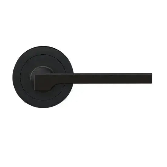 Karcher Design Soho Lever with Round 3 Piece Rosette in Cosmos Black finish