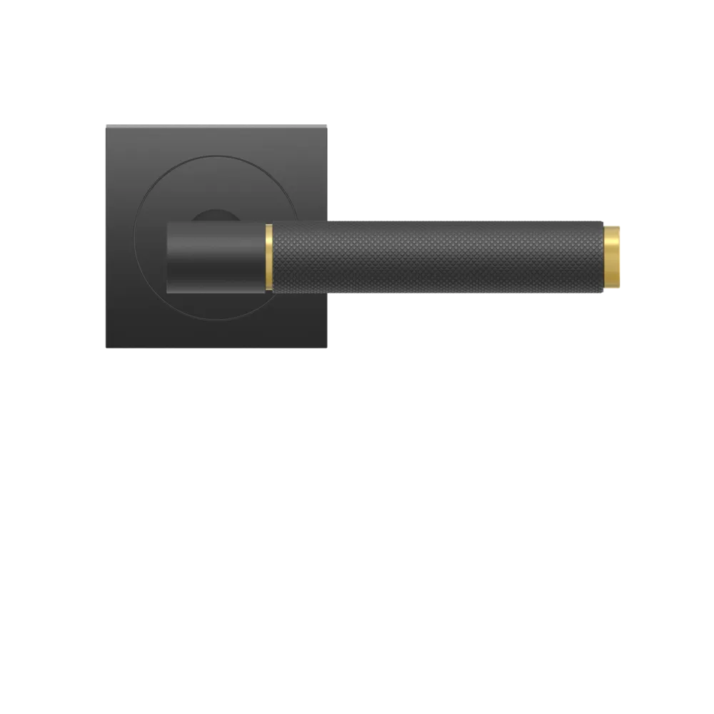 Karcher Studio Select Lever with Diamond Touch Handle and Square 3 Piece Rosette in Cosmos Black finish
