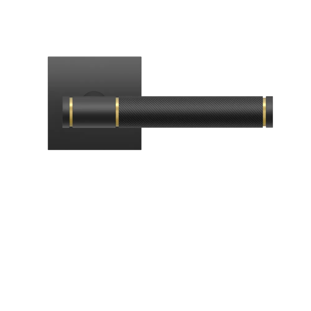 Karcher Studio Select Lever with Helix Handle and Plan Design Square Rosette in Cosmos Black finish