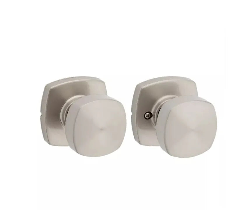 Kwikset Arroyo Knob with Midtown Rosette Satin Nickel