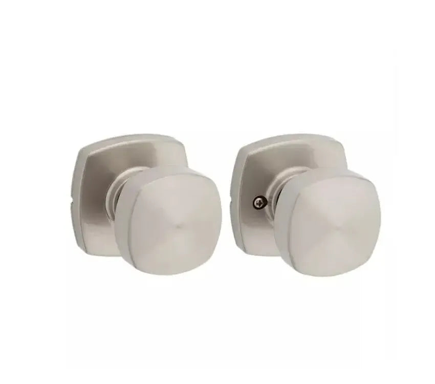 Kwikset Arroyo Knob with Midtown Rosette in Satin Nickel finish